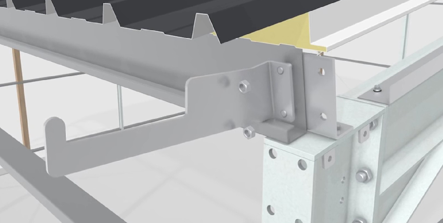 鋼結(jié)構(gòu)彩鋼墻面板屋面板安裝動(dòng)畫演示